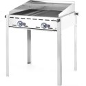 Grill gazowy "Green Fire" 2 palniki 11,6kW z osłoną i półką - Hendi 149508 Hendi