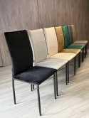 Krzesła tapicerowane Zestaw 4 VALVA DUO BLACK VELVET Lugano