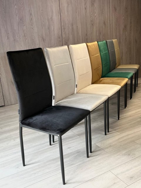 Krzesła tapicerowane Zestaw 4 VALVA DUO BLACK VELVET Lugano Krzesła tapicerowane Zestaw 4 VALVA DUO BLACK VELVET Lugano