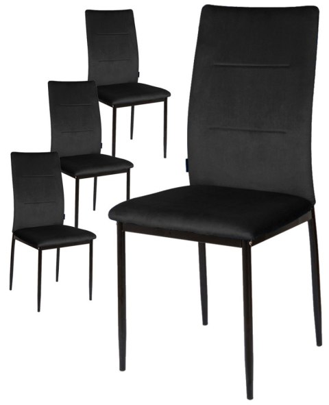 Krzesła tapicerowane Zestaw 4 VALVA DUO BLACK VELVET Lugano Krzesła tapicerowane Zestaw 4 VALVA DUO BLACK VELVET Lugano