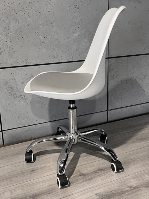 Krzesło obrotowe MONZA OFFICE WHITE + GREY PU Lugano Krzesło obrotowe MONZA OFFICE WHITE + GREY PU Lugano