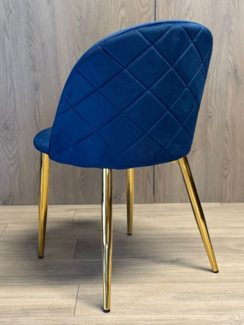 Krzesło tapicerowane GLORIA BLUE VELVET GOLD Lugano Krzesło tapicerowane GLORIA BLUE VELVET GOLD Lugano