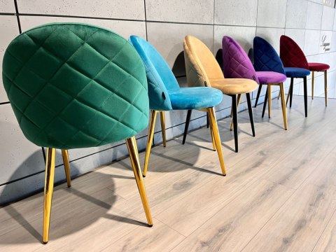 Krzesło tapicerowane GLORIA GREEN VELVET GOLD Lugano Krzesło tapicerowane GLORIA GREEN VELVET GOLD Lugano