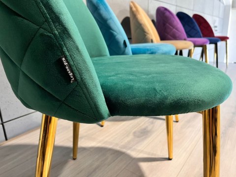 Krzesło tapicerowane GLORIA GREEN VELVET GOLD Lugano Krzesło tapicerowane GLORIA GREEN VELVET GOLD Lugano