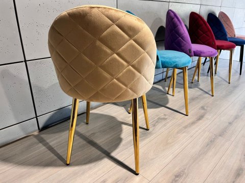 Krzesło tapicerowane GLORIA SAND VELVET GOLD Lugano Krzesło tapicerowane GLORIA SAND VELVET GOLD Lugano