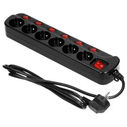 LISTWA ZASILAJĄCA 'MULTISWITCH', 6X2P+Z, KABEL 3X1,0M CZARNY ORNO