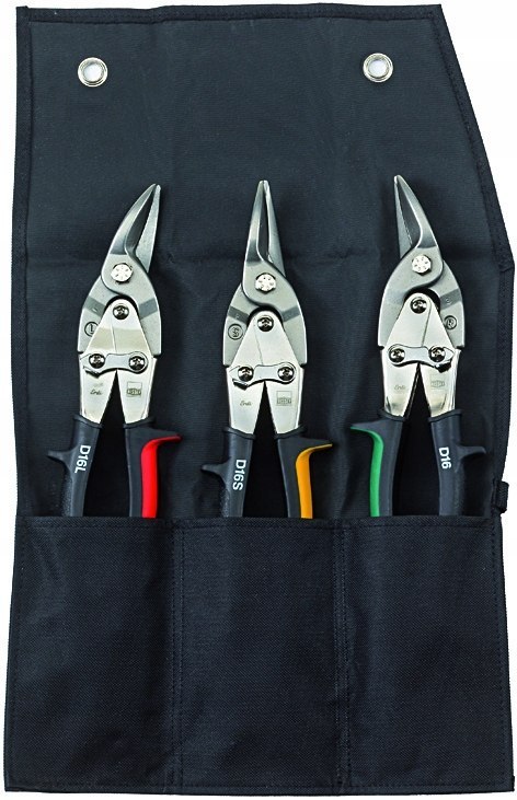 ZESTAW NOŻYC KSZTAŁTOWYCH DO BLACHY, 3SZT. ETUI BESSEY