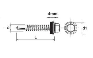 WKRĘT SAMOWIERTNY IMPAX Z EPDM #3.5MM RAL5010 4.8*19MM UN