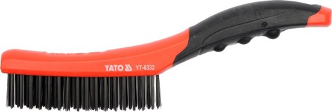 SZCZOTKA DRUCIANA DRUT STALOWY 4-RZ RĘKOJEŚĆ PLASTIKOW 260MM YATO