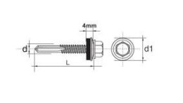 WKRĘT SAMOWIERTNY IMPAX Z EPDM #12MM RAL9005 5.5*32MM UN
