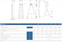 DRABINA ALUMINIOWA WOLNOSTOJĄCA 204CM 5 STOPNI + PODEST DRABEX