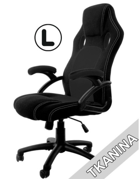 Fotel obrotowy do biurka CARRERA L BLACK FABRIC Lugano Fotel obrotowy do biurka CARRERA L BLACK FABRIC Lugano