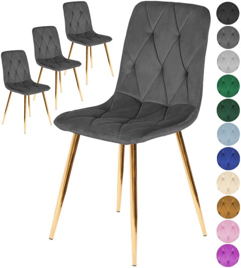 Krzesła tapicerowane BORGO VELVET GOLD zestaw 4 sztuk kolory do wyboru Lugano Krzesła tapicerowane BORGO VELVET GOLD zestaw 4 sztuk kolory do wyboru Lugano