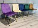 Krzesła tapicerowane BORGO VELVET GOLD zestaw 4 sztuk kolory do wyboru Lugano