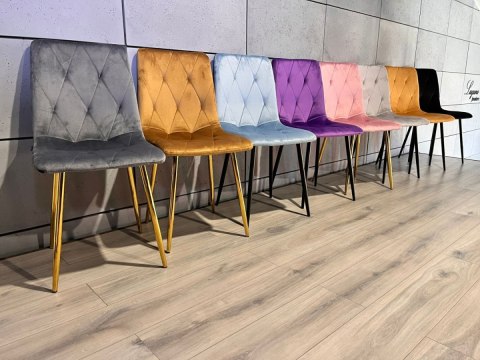 Krzesła tapicerowane BORGO VELVET GOLD zestaw 4 sztuk kolory do wyboru Lugano Krzesła tapicerowane BORGO VELVET GOLD zestaw 4 sztuk kolory do wyboru Lugano