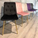 Krzesła tapicerowane BORGO VELVET GOLD zestaw 4 sztuk kolory do wyboru Lugano