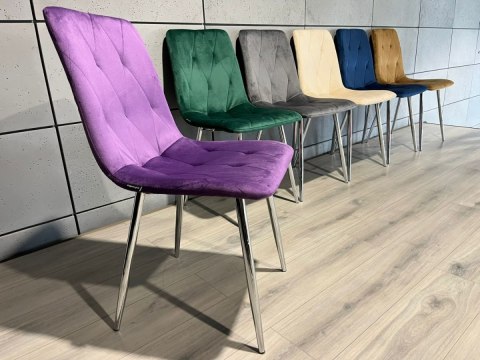 Krzesła tapicerowane BORGO VELVET SILVER zestaw 4 sztuk kolory do wyboru Lugano Krzesła tapicerowane BORGO VELVET SILVER zestaw 4 sztuk kolory do wyboru Lugano