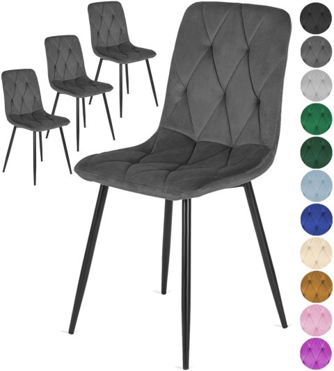 Krzesła tapicerowane BORGO VELVET zestaw 4 sztuk kolory do wyboru Lugano Krzesła tapicerowane BORGO VELVET zestaw 4 sztuk kolory do wyboru Lugano
