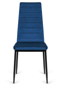 Krzesła tapicerowane zestaw 4 VALVA LINE VELVET BLUE Lugano