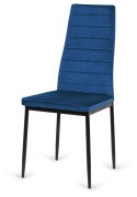 Krzesła tapicerowane zestaw 4 VALVA LINE VELVET BLUE Lugano