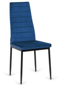 Krzesła tapicerowane zestaw 4 VALVA LINE VELVET BLUE Lugano