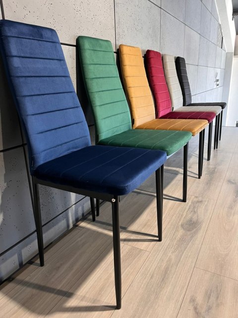 Krzesła tapicerowane zestaw 4 VALVA LINE VELVET BLUE Lugano Krzesła tapicerowane zestaw 4 VALVA LINE VELVET BLUE Lugano