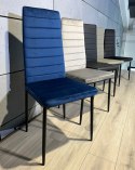 Krzesła tapicerowane zestaw 4 VALVA LINE VELVET BLUE Lugano