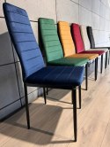 Krzesła tapicerowane zestaw 4 VALVA LINE VELVET BLUE Lugano
