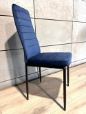 Krzesła tapicerowane zestaw 4 VALVA LINE VELVET BLUE Lugano