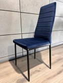 Krzesła tapicerowane zestaw 4 VALVA LINE VELVET BLUE Lugano