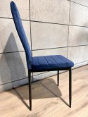 Krzesła tapicerowane zestaw 4 VALVA LINE VELVET BLUE Lugano