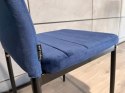 Krzesła tapicerowane zestaw 4 VALVA LINE VELVET BLUE Lugano