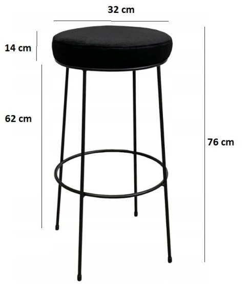 Krzesło barowe ASTI BLACK PU hoker BAR Lugano Krzesło barowe ASTI BLACK PU hoker BAR Lugano