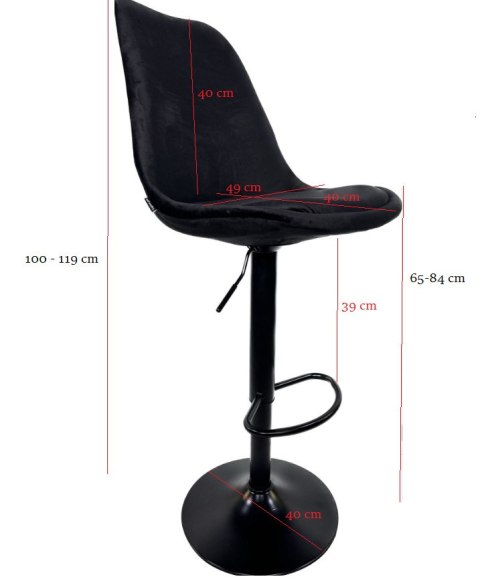 Krzesło barowe SMILE MONZA NICE VELVET hoker Lugano Krzesło barowe SMILE MONZA NICE VELVET hoker Lugano