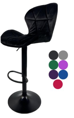 Krzesło barowe SMILE VASTO BLACK VELVET hoker Lugano