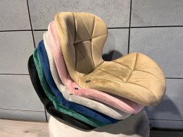 Krzesło barowe SMILE VASTO BLACK VELVET hoker Lugano