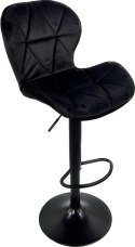 Krzesło barowe SMILE VASTO BLACK VELVET hoker Lugano