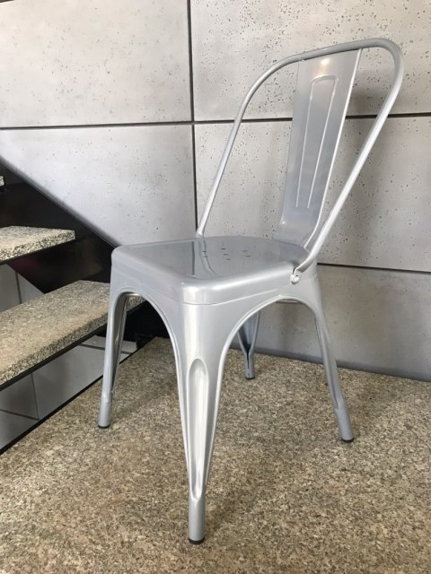 Krzesło metalowe loft CORSICA LIGHT GREY OUTLET Lugano Krzesło metalowe loft CORSICA LIGHT GREY OUTLET Lugano