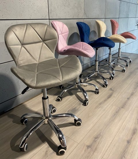 Krzesło obrotowe VASTO OFFICE VELVET GREY Lugano Krzesło obrotowe VASTO OFFICE VELVET GREY Lugano