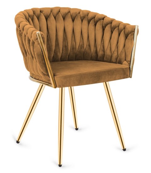 Krzesło plecione Lugano fotel TRECCIA BEIGE VELVET GOLD Lugano Krzesło plecione Lugano fotel TRECCIA BEIGE VELVET GOLD Lugano