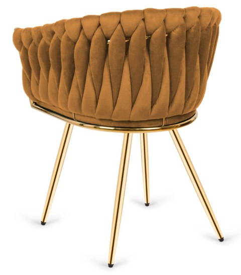 Krzesło plecione Lugano fotel TRECCIA BEIGE VELVET GOLD Lugano Krzesło plecione Lugano fotel TRECCIA BEIGE VELVET GOLD Lugano