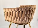 Krzesło plecione Lugano fotel TRECCIA BEIGE VELVET GOLD Lugano