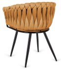 Krzesło plecione Lugano fotel TRECCIA BEIGE VELVET SMOKE Lugano