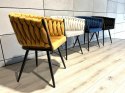 Krzesło plecione Lugano fotel TRECCIA BEIGE VELVET SMOKE Lugano