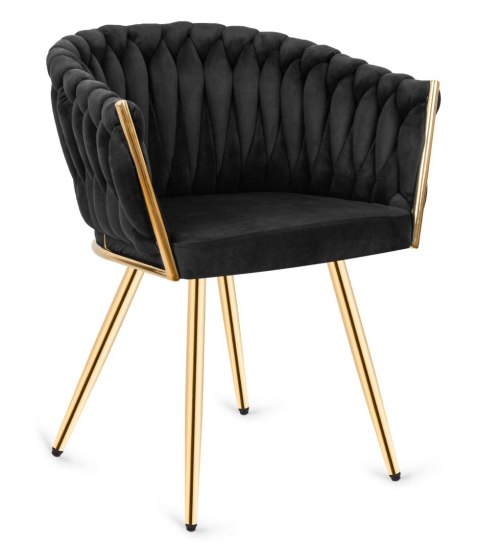 Krzesło plecione Lugano fotel TRECCIA BLACK VELVET GOLD Lugano Krzesło plecione Lugano fotel TRECCIA BLACK VELVET GOLD Lugano