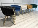 Krzesło plecione Lugano fotel TRECCIA BLACK VELVET GOLD Lugano
