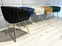 Krzesło plecione Lugano fotel TRECCIA BLACK VELVET GOLD Lugano