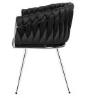 Krzesło plecione Lugano fotel TRECCIA BLACK VELVET SILVER Lugano