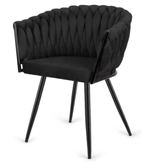 Krzesło plecione Lugano fotel TRECCIA BLACK VELVET SMOKE Lugano Krzesło plecione Lugano fotel TRECCIA BLACK VELVET SMOKE Lugano
