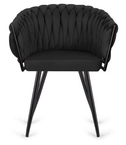 Krzesło plecione Lugano fotel TRECCIA BLACK VELVET SMOKE Lugano